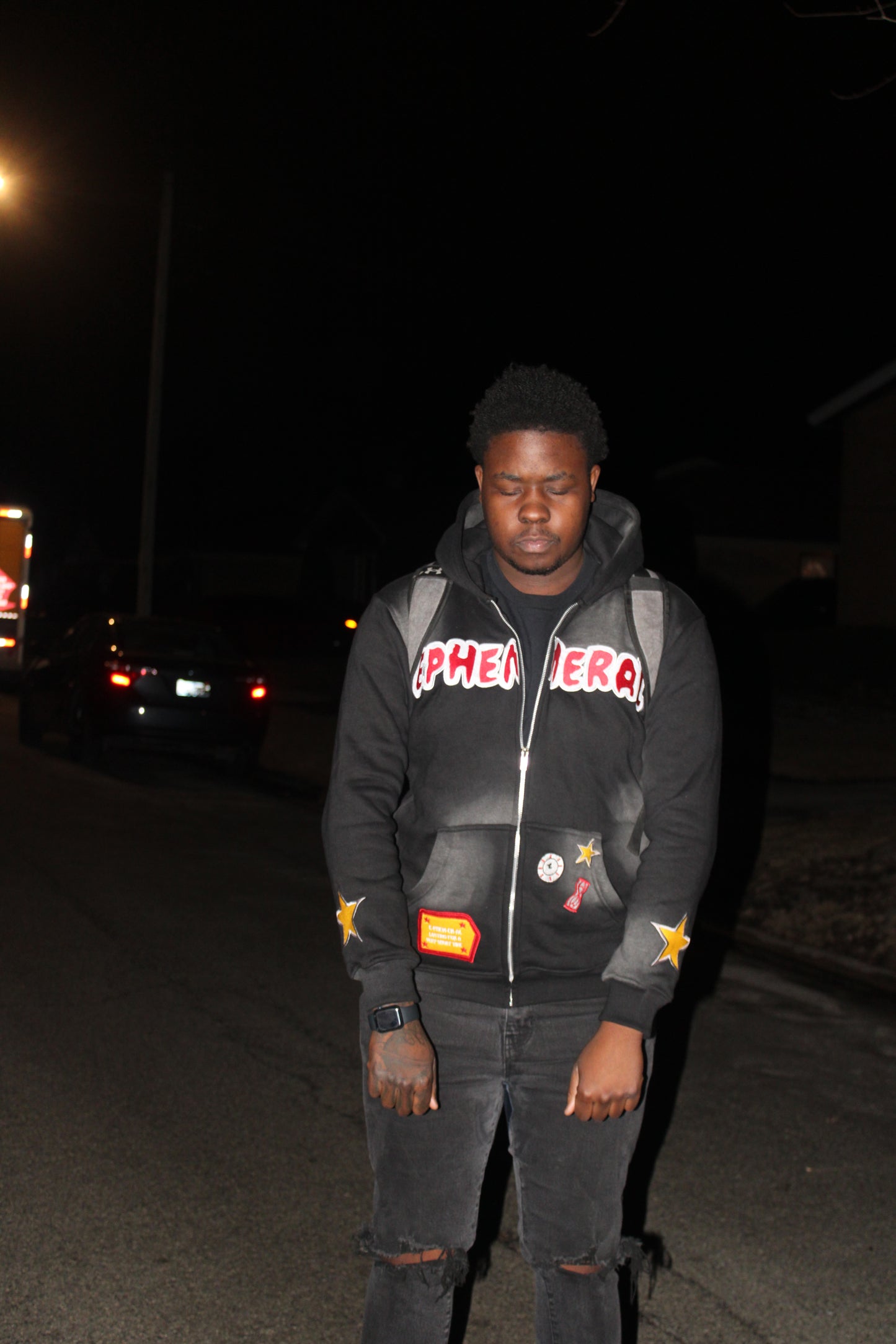 Black Ephemeral Hoodie